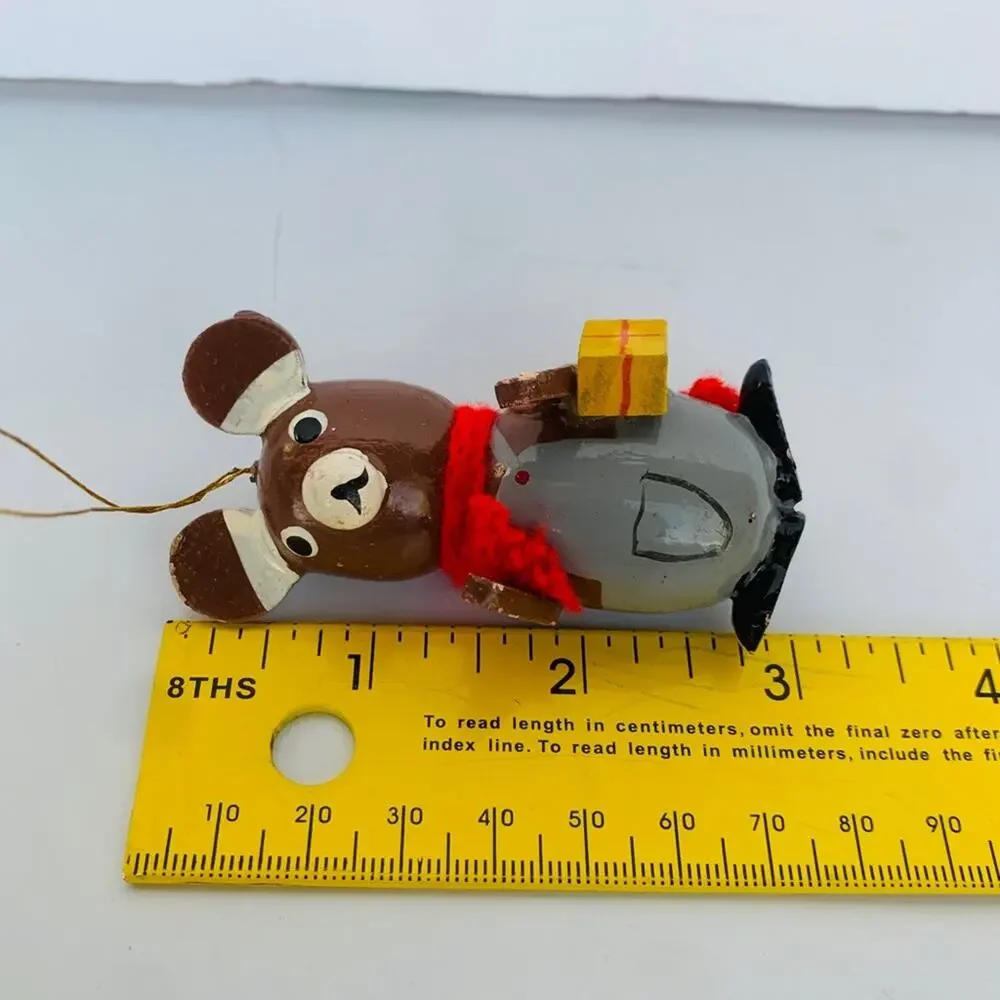 Vintage Wood Bear Ornament